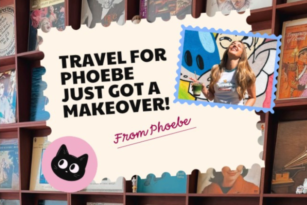 Travel For Phoebe weekly newsletter postcard